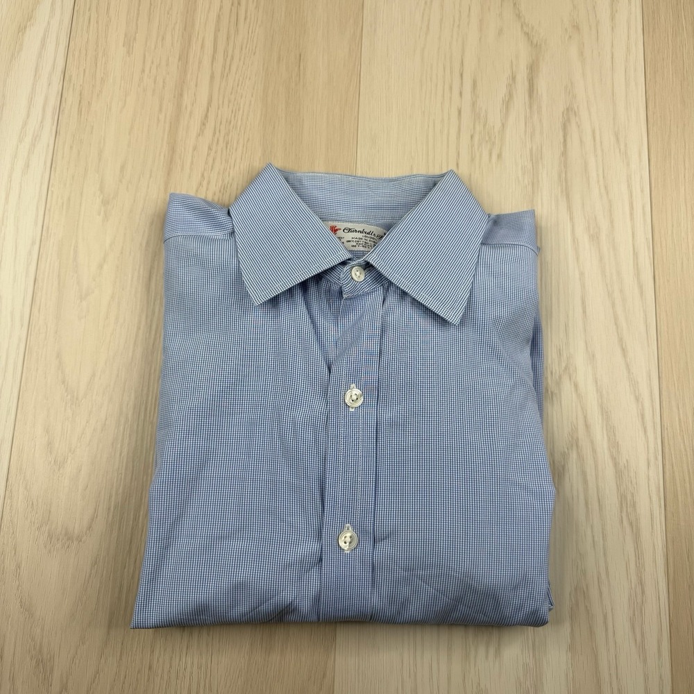 Turnbull & Asser Bespoke Dress Shirt Men's Size 16-41 Micro Check London England